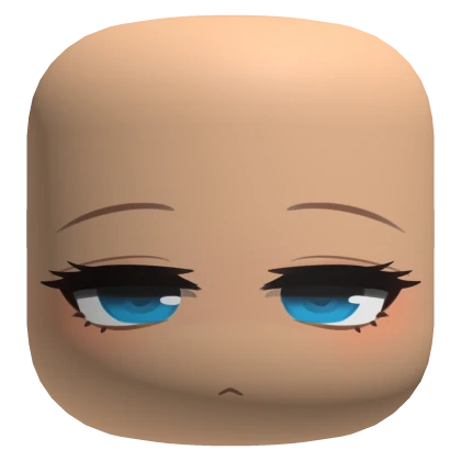 Not Bothered Cute Chibi Face w/ Blue Eyes - Light