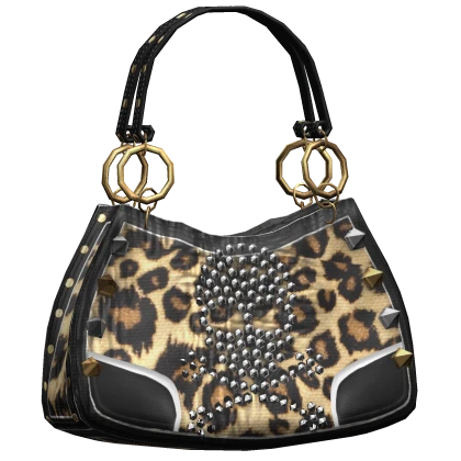 Cheetah Leopard Print Skull Bag 2000s Rhinestone