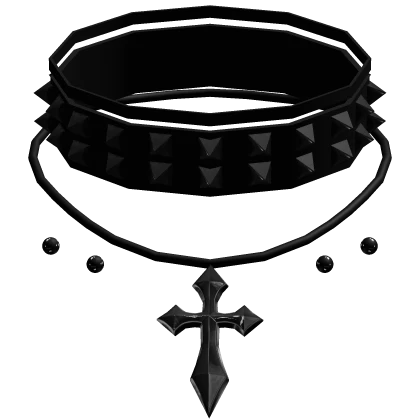 black studded emo cross necklace with piercings