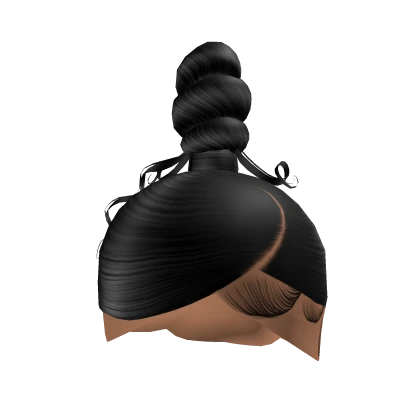 Top Knot Bun W/ Swoop Bang [Black]