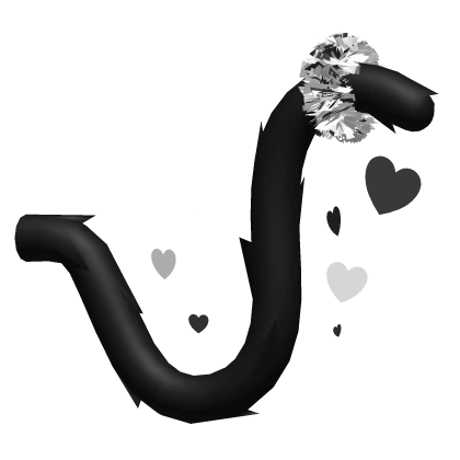 Cute Pom Pom Cat Tail (Black/White)