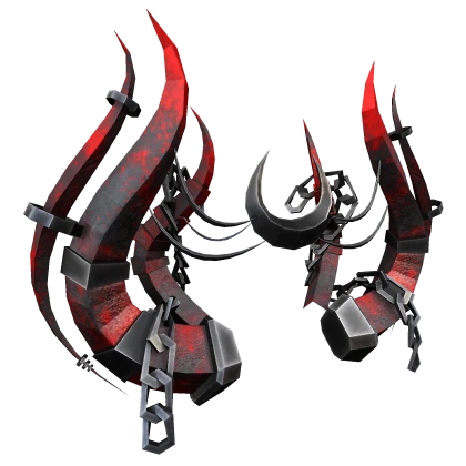 Dark Red Grunge Moon Horns