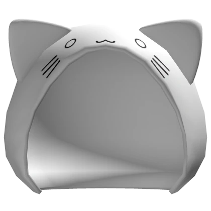 sweet anime white cat neko hood
