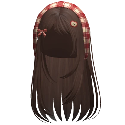 ♡ igari mori kei apple bandana hair (brown)