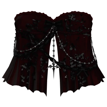 gothic split ruffle evade dress 3.0 red and black
