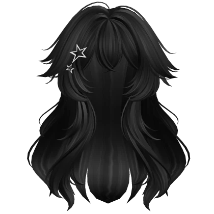 Fluffy Layered Flowy Anime Hairstyle (Black) 