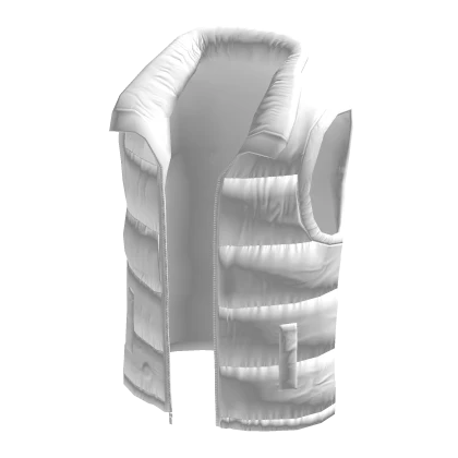 Streetwear Puffer Vest Top - White