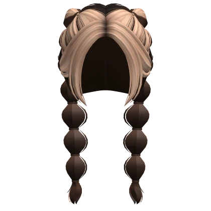 Cute Long Bubble Braid Pigtails (Brown & Blonde)