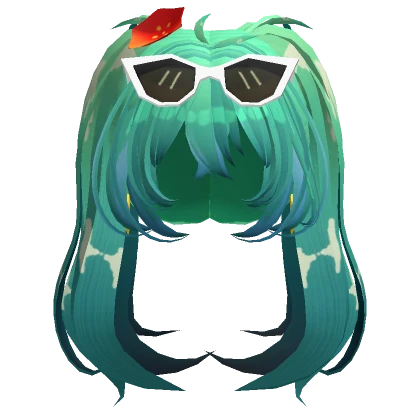 Brazilian Miku Green Twintails Hair w SunGlasses