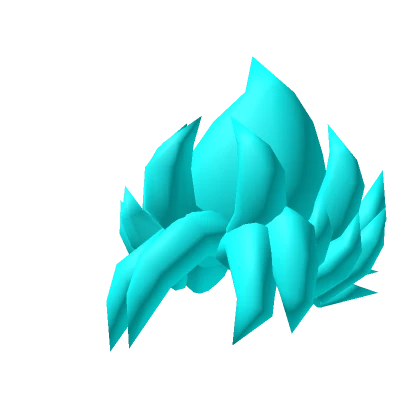 Neon Blue Spiky Anime Hair