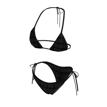 Triangle Black Zig Zag Bikini