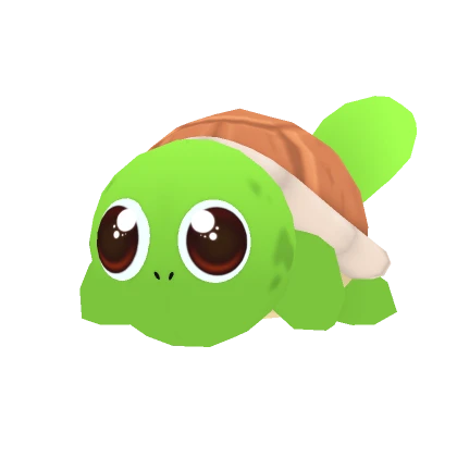 Cartoony Green Cute Turtle Pet