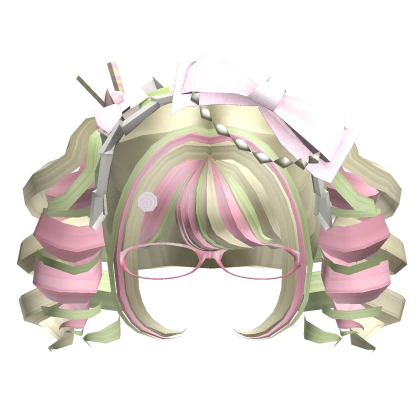 ♡ Sweet Twee Strawberry Matcha Curly Pigtails 