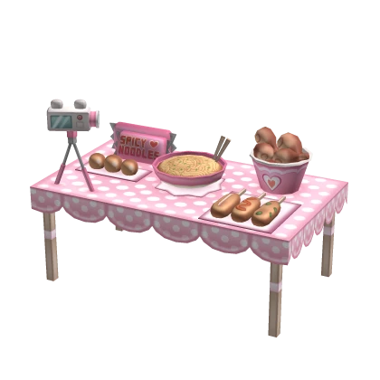 cute kawaii mukbang video table stand