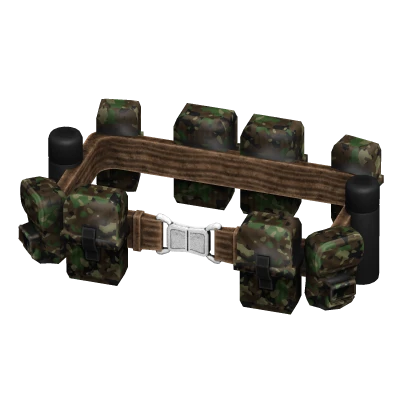 Military Army Bag Belt Brown Camo