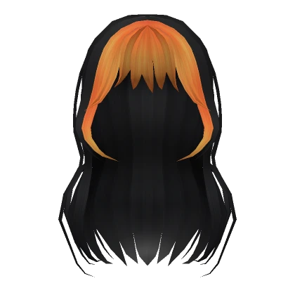 Stylish Orange Bangs Black Hair