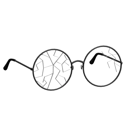 Broken Black Rounded Glasses