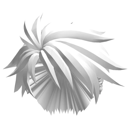 White Curly Anime hair