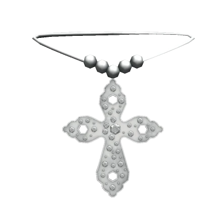 White Grunge Cross Necklace - 3.0