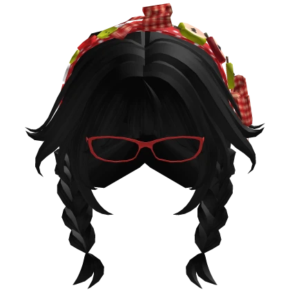 mori kei igari black apple red plaid headband