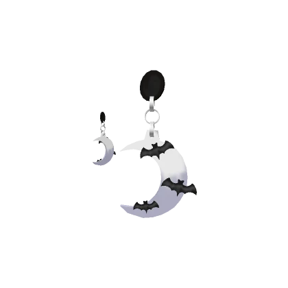 Black & White Bat Moon Earrings