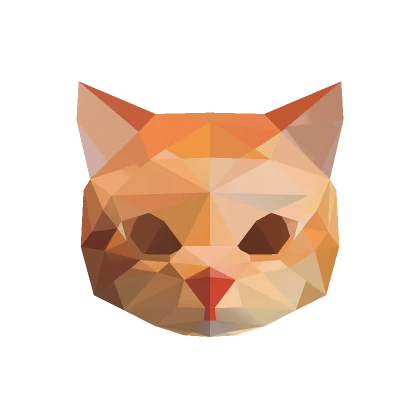 LowPoly Orange Cat Mask