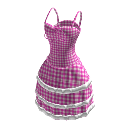 Cute Pink Gingham Summer Dress