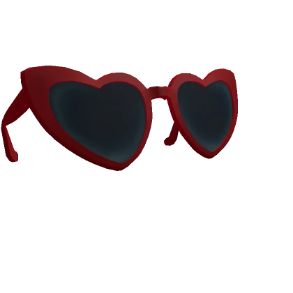 Y2K Heart Glasses on Head - Red