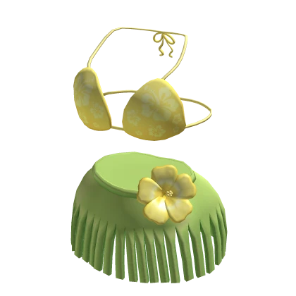 Hawaiian Bikini w/ Hibiscus Skirt