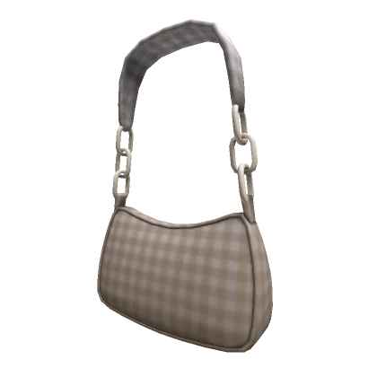 Khaki Gingham Shoulder Bag