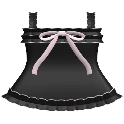 🤍 pretty short ruffled dress black & pink