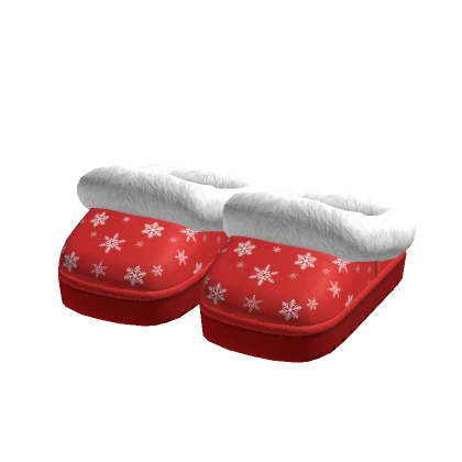 3.0 Christmas Platform Slippers Red Fluffy Boots