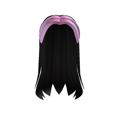 Anime Long Pink/ Black Hair With Pigtails 