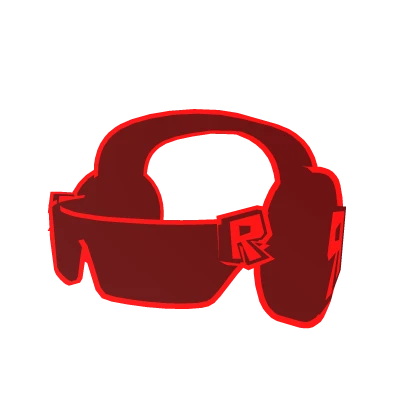 Red Cyber Retro Headphones