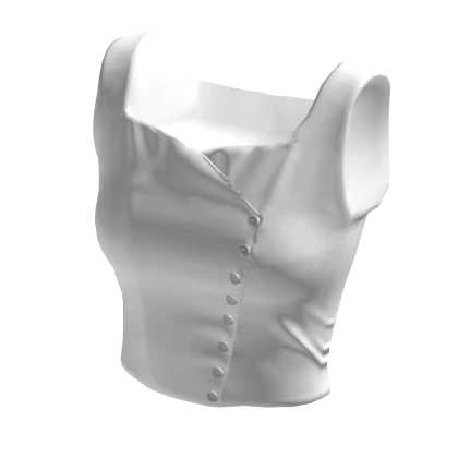 White silk button crop top