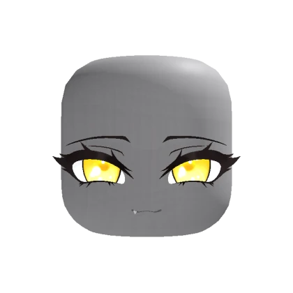 Chibi Cute Snaggle Tooth Cat Face -  Yellow