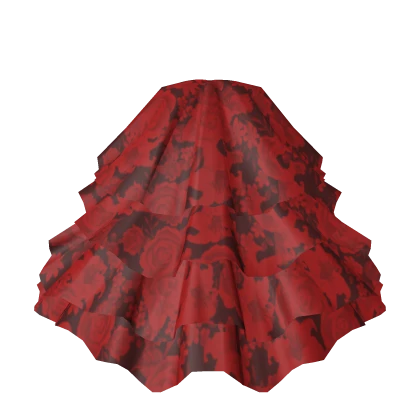 Dragging Ruffle Skirt Red