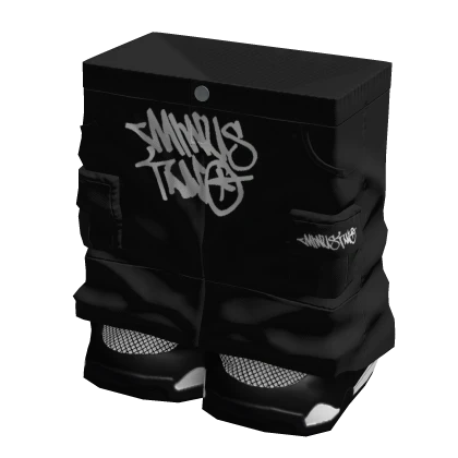 1.0 Blocky Y2K Jeans W/ Jey 4s (Black)