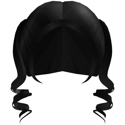♬꒰┊short curled black pigtails
