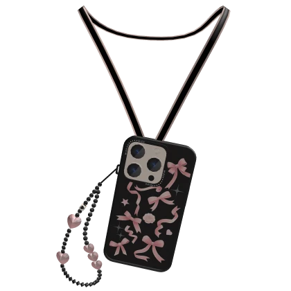 CUTE PHONE NECKLACE(BLACK&PINK)