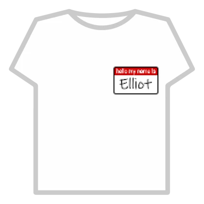 Work at a Pizza Place Elliot Name Tag