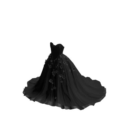 Black Spring Blossom Gown