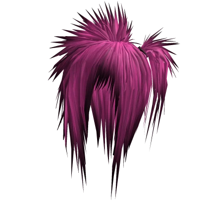Spiky Teased Side Ponytail (Hot Pink)