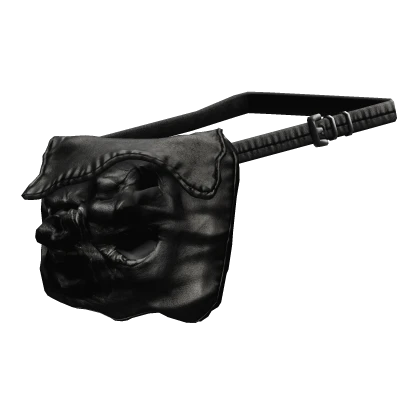Screaming Skull & Face Leather Waist Bag 1.0