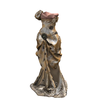 ʚ♡ɞ Yellow Gold Couture Silk Gown Dress