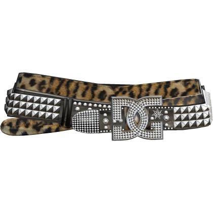 Y2K Gyaru Rhinestone Cheetah Leopard McBling Belt