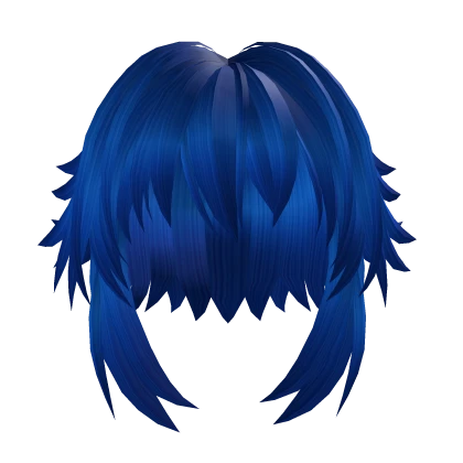 Blue Anime Short Messy Bangs