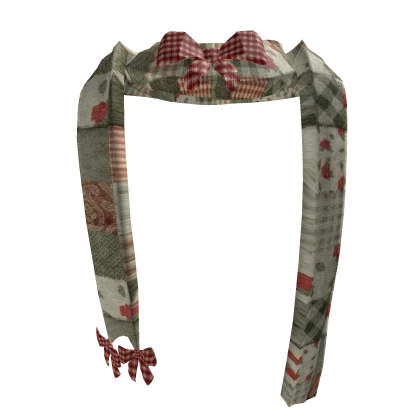Green red igari scarf cottagecore cherry mori kei