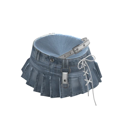 💗Y2K DENIM PLEATED MINI SKIRT_SKYBLUE