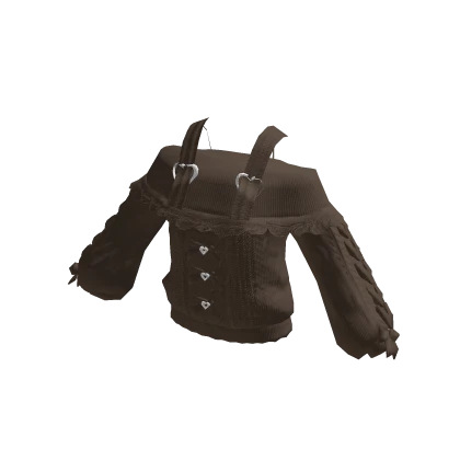 Mocha Brown Off the Shoulder Sweater with Bows